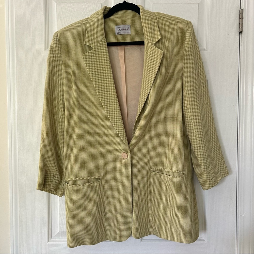 Vintage Louben Green Yellow Blazer